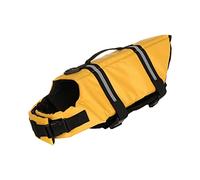Acouto Pet Life Jacket Reflective Breathable Mesh Portable Dog Lifesaver Flotation Vest for Boating Swimming and Beach Yellow M Reflective Strip It Pet Life JacketDog (S)