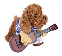 Acouto Pet Party Costume, Cotton Dog Costume Guitar Player Outfit, Soft Pullover with Front Leg Holes, Photo Prop Holiday Wear for Puppy Cat Halloween Christmas M (M clothing)