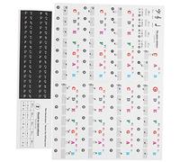 Acouto Piano Key Sticker Electronic Organ Keys Transparent Notation Paster DecorationColorful There Will Glue No o Piano Key StickerSheet Music StickersPiano Note Self-AdhesiveColor (Color version)