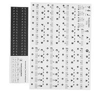 Acouto Piano Key Sticker Electronic Organ Keys Transparent Notation Paster DecorationColorful There Will Glue No o Piano Key StickerSheet Music StickersPiano Note Self-AdhesiveColor (Black)
