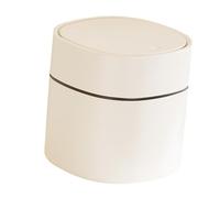 Acouto Plastic Mini Wastebasket Plastic Cream White Easy To Simple To Use Mini Countertop Trash Can for Study Room Shake Lid Type 16x13cm Tabletop Make Add Trash Very By Cream (Pop Lid Type 14x13cm)