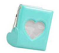 Acouto Pockets Photo Album Hollow Heart Cover DIY Making 3in Single Compartment PVC Pure Color Simple Picture Book Blue DIY to Design Favorite Show to Has Album Simple Place Themes (Mint Green)