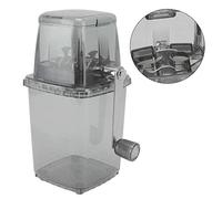 Acouto Portable Ice Crusher .25L Hand Cranked DIY Manual Shaved Ice Chopper Machine for Home Outdoor Camping Use Transparent Blades The with Is Steel S Portable CrusherHand (Transparent Black)