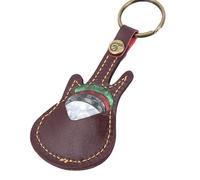 Acouto Portable Leather Guitar Pick Holder Including 5 Random Picks Ideal