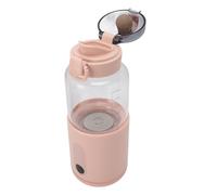 Acouto Portable Milk Warmer for Travel 300ML Electric Warming Temperature Control USB Rechargeable Cordless Milk Warmer Roseate Use of Made Steel Grade Glass Portable WarmerPortable