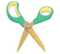 Acouto Professional Sewing Scissors Dressmaking Tailor Scissors Fabric Sewing Shears ScissorGold Head Black Red Handle and on Leathers Arc?Shaped Which Specially The Adopts Handle (Gold Head Yellow