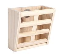 Acouto Rabbit Feeder Wooden Grass Manger, Anti Bite Small Pet Food Dispenser, 16cm Rack No More Design, Easy Installation, Less Mess for Guinea Pigs Chinchillas Bunnies