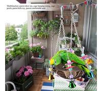 Acouto Rattan Bird Hanging Toy with Bells Bird Swing Standing Perch Toy Hammock Loneliness and Be Me Rattan NestBird Hanging ToyNest with BellsBird Swing Perch ToyCage Hammock (Small Size for Curved