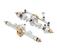 Acouto RC Front Rear Axle Upgrade Your Axial SCX24 124 RC Car with Metal Front Rear Axle Assembly, Aluminum Alloy Brass for Enhanced Climbing Performance, Easy Installation, Quick (Silver)