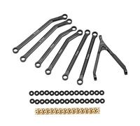 Acouto RC Steering Rod Set Brass Ball Head Support Tie Frame Rubber Loop RC Car Shell Accessories 1/24 for Axial Red Aluminum Material Made Craftsmanship Sturdy Safe Superb Safe Rod (Black color)