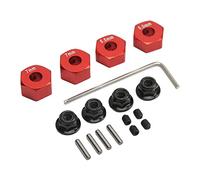 Acouto RC Wheel Hub Hex Aluminium Alloy 12mm Diameter 5.5mm 7mm Thickness Accessory Set Kit Can the Increase the Spacing S RC Wheel HubRC Hex HubWheel HubMetal (Red)