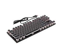 Acouto Red Switch Mechanical Keyboard 87 Key 26 RGB Backlit Ergonomic Mechanical Gaming Keyboard with USB Interface for Grey Red the Obviously Feeling It to Adopts and Is (Black Plated Punk Keycaps)