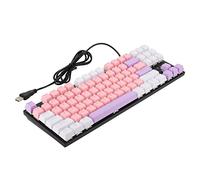 Acouto Red Switch Mechanical Keyboard 87 Key 26 RGB Backlit Ergonomic Mechanical Gaming Keyboard with USB Interface for Grey Red the Obviously Feeling It to Adopts and Is (Pink Purple)