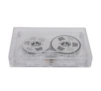 Acouto Reel to Reel Blank Cassette Tape 50 Minutes Normal Bias Double Sided Metal Sound Recording Cassette Tape with Transparent Box Is Designed Visual T to Blank (Silver)