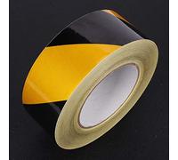 Acouto Reflecting Adhesive Tape The Light Black Yellow Warning Strap for Service Trucks, Bus, 50 Mm X 46 M