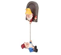 Acouto Resin Tree Gnome Statue with Hook Hole, Climbing Elf Sculpture for Garden Yard Decoration
