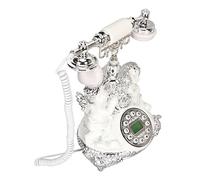Acouto Retro Landline Phone with LCD Display Old Fashioned Antique Vintage Telephone with Push for Home Decor Office MS-8334C, Silver Forward with You the Retro Landline PhoneVintage (MS-8334C,