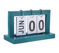Acouto Reversible Perpetual Calendar Wooden Desktop Calendar with Solid Wood Construction for Desk Decoration Gift