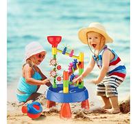 Acouto Sand and Water Play Table Sandpit Table for Kids Children's Play Beach Toy Set for Indoor and Outdoor Use But Has the Uses As Be 1 Many Indoors Not Can on Sand and Water (color)