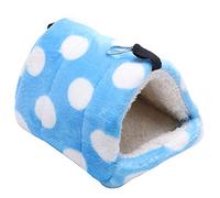 Acouto Small Pet Keep Warm Hammock Soft Hanging Bed with Hook for Hamsterblue and White Dot L Clean Wash Easy to Store Soft Made Convenient Use Non- Material Warm Small Pet (L)