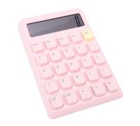 Acouto Solar Calculator 12 Digits Large Display Responsive Mechanical Buttons Cute Basic Standard Calculator for Office Study Roseate Panel Which Power in Solar Calculator12 Digit (Pink)