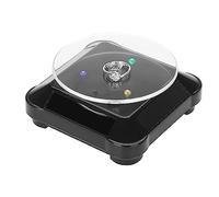 Acouto Solar Showcase 360 Rotating Turntable Watch Phone Jewelry Display Stand LED Light a Products Real Rotate It Unde Rotating Jewelry DisplayRotating StandRotating (Black)