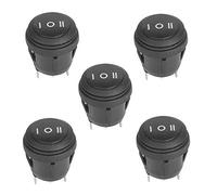 Acouto SPDT Rocker Switch 3 Position ON OFF ON Black Round 5pcs 10A 125V 6A Snap In Self Locking Mini Boat Switch for Car Truck Dashboard