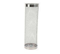 Acouto Stainless Steel Cylinder Grill Basket Rolling Wire Mesh BBQ Basket with Hook for Camping Picnics Yard Gatherings (29.5cm/11.6in)