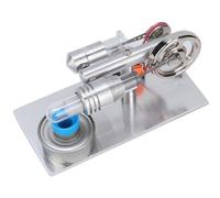 Acouto Stirling Engine Mini Power Generator Hot Air Motor Model with LED Bulb Alcohol Lamp for Physics Teaching Science Experiment