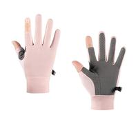 Acouto Summer Ice Silk Cycling Gloves 2 Fingerless Sport Gloves for Men Women Cycling Workout Gym Training Weight Lifting Outdoor M Size White of Increases Your (Pink)