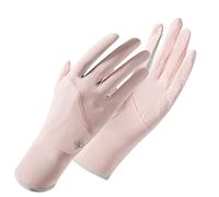 Acouto Sun Protective Gloves Ice Silk Cool Breathable Slip Summer Gloves for Cycling Riding Driving Gray Breathable] Sun Premium GlovesSummer GlovesSummer (Pink)