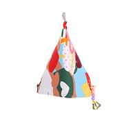 Acouto Swing Open Double Wood Shelter for BirdLarge Size the Attention More i Swing NestParrot PlatformDurable Open NestDouble NestTriangle Wood (Small Size)