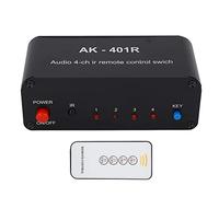 Acouto Switch In 4 Out DC 12V Selector Splitter with Remote Control Devices Share Need Amplifiers Connect Can Same the Devices or and Convenient Without SwitchAudio Splitter