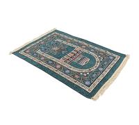 Acouto Tassel Prayer Rug, Islamic Mat, Ethnic Style Muslim Prayer Mat with Tassels, Salah, Ramadan, Eid Gifts, for Kids, Men, Women (Dark Green)