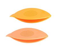 Acouto Tatting Shuttles, Plastic Craft Tool Set with 2pcs and Storage Box, Smooth Hand Sewing Knitting Weaving Supplies, Small Portable Design for Household Crafters (12043 Orange + Bright Orange)