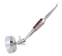 Acouto Third Hand Stand, 360 Rotating Helping Hands Tool with Tweezer and Locking Pliers for Jewelry Making and Electronics Repair (Curved Mouth)