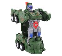 Acouto Transforming Tank Toy with Light Sound Rotating One Button Deformation Camouflage Tank Truck Toy Offers Great of Children Versatile INNOVATIVE Balance Details Design a