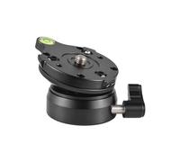Acouto Tripod Leveling Base, 15° Tilt Aluminum Alloy Camera Tripod Head with Bubble Level and 360° Rotation, with 3/8 Inch Mounting Screw for DSLR Cameras (1 4 Mounting Screw)