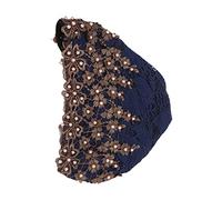 Acouto Turban Head Wraps Headscarf Pre Tied Soft Lace Fleece Hair Cover for Women with Secure Fit No Slippage Suitable for Hair Loss Muslim Scarf All Seasons (Navy Blue)