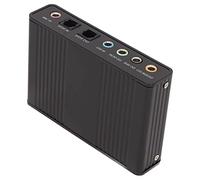 Acouto USB Sound Card 6 Channel 48kHz Sampling Rate Analog Play Recording External Sound Card for PC Laptop Computer 5 1 Channels Through USB CardExternal Card5 (Black)