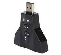 Acouto USB Sound Card Virtual 7.1 Channel External Stereo Sound Adapter for Laptop Computer Headphone Function Driver and Directly in Card Multifunction Speaker Supports Microphone