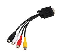 Acouto VGA SVGA to S Video 3 AV TV Adapter Converter Cable for PC Laptop with Standard Connector 15 Pin Male Female and Jack for Laptops and Desktops
