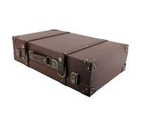 Acouto Vintage Leather Suitcase European Brown Carrying Storage Case with Lock for Home Decoration Photography Prop This Suitcase Brown As Be Home Leather SuitcaseRetro Carrying