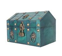 Acouto Vintage Wooden Rectangular Box with Combination Lock, Green, Small, Treasure Chest, Storage Box