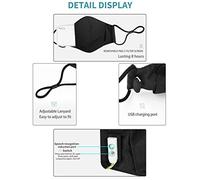 Acouto Voice Activated Face Cover Experience a Revolutionary Way to Expr yourself! The LED Voice Activated Respo to Your Commands, Allowing You Choose From 17 Different (Black)