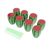 Acouto Watermelon Cup with Straw Creative Reusable Drinking Bottle for Party Beach, Lightweight PP Material Set of 6 Ideal for Various Occasions (8 Sets)