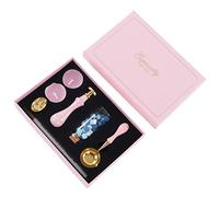 Acouto Wax Stamp Kit Retro Clear Pattern Retro Wax Stamp Sealing Kit with Detachable Handle for DIY Envelopes Invitation Decoration the Engraving Dimens KitWax Sealing