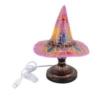 Acouto Witch Hat Table Lamp Multiple Color and Flashing Modes USB Powered LED Witch Hat Night Light for Festival Party Unique Design a to T Table LampWitch Desk LampWitch (Purple)