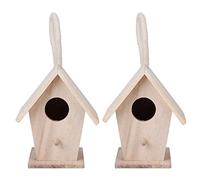 Acouto Wooden Bird House Hanging Nesting Box, for Parrots, Macaw, African, Parakeet, Conure, Finches, Canaries, Budgerigars, Cockatoos, and Other Birds, with Loop for Outdoor Garden