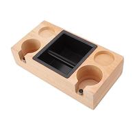 Acouto Wooden Coffee Tamper Holder Stand Tamping Station with Knock Box Grounds Container Walnut Stand Great Coffee Your Also Beautiful Comfortable in Hand and and The Tamper (Style 2)